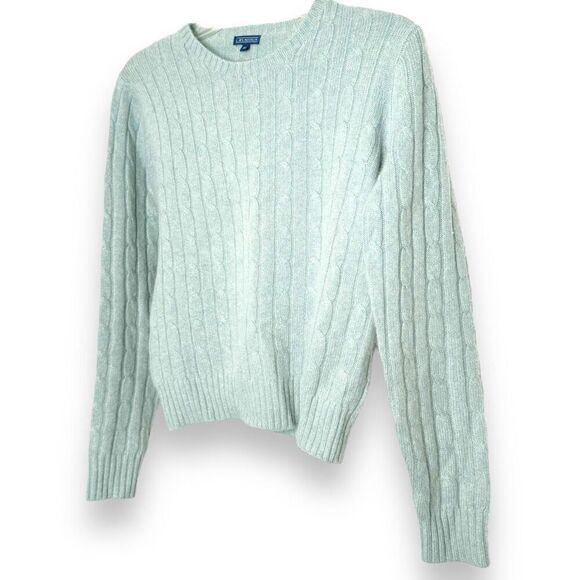 J. McLaughlin Soft Green 100% Cashmere Cable Knit Sweater Women’s Size Small S - Picture 2 of 5